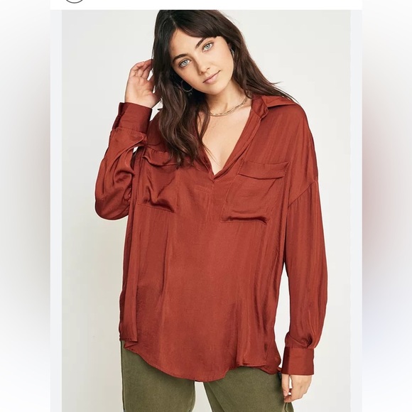 Rust color Button Down Shirt - Picture 9 of 9